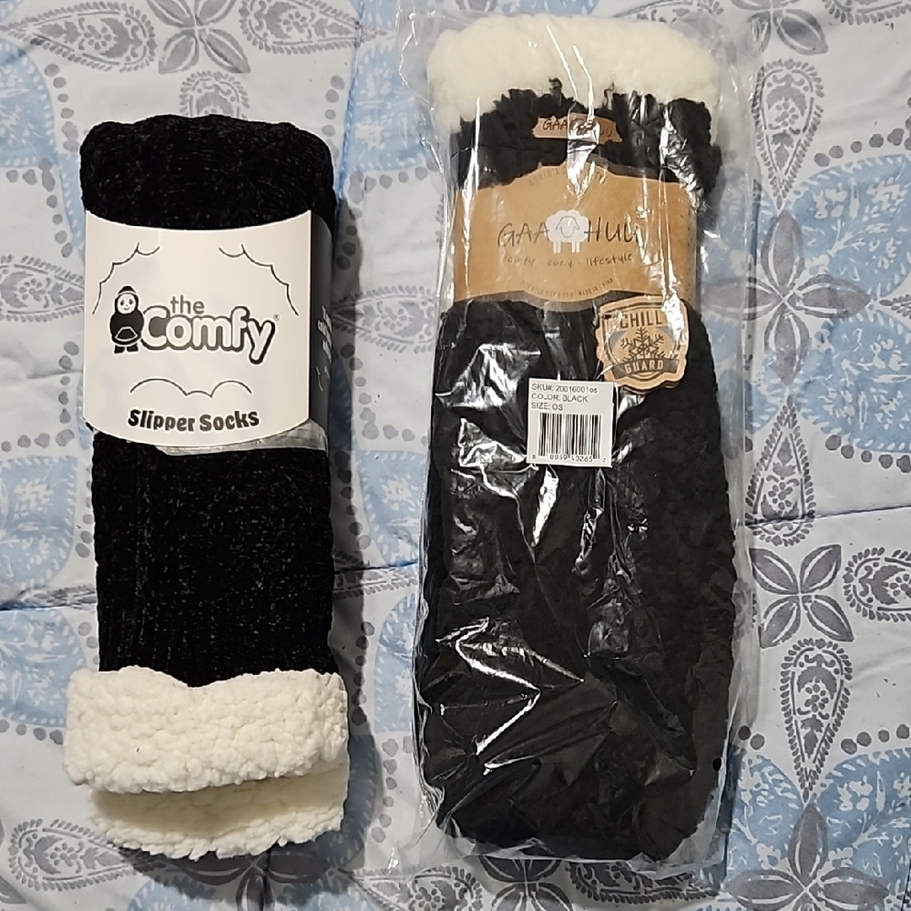 Gaa Huu and The Comfy NWT for both black winter warm sleep socks super soft